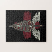 Asclepius Greek Mythology Medicine God Snake Rod Legpuzzel (Horizontaal)