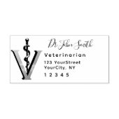 Asclepius Veterinary Modern Script Retouradres Zelfinktende Stempel (Design)