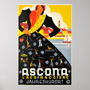 Ascona, Lago Maggiore, Zwitserland, Reisposter Poster