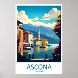 Ascona Vintage Reisposter Ski Nationaal Park Poster