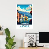 Ascona Vintage Reisposter Ski Nationaal Park Poster (Thuiskantoor)