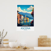 Ascona Vintage Reisposter Ski Nationaal Park Poster (Keuken)