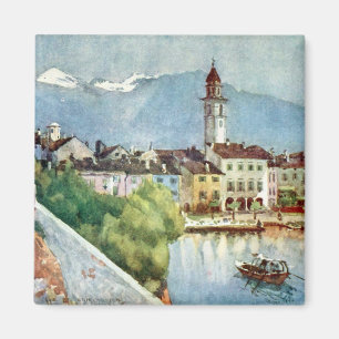 Ascona Zwitserland op het Maggiore-meer van 1918 Magneet
