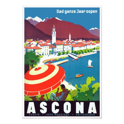  Ascona Zwitserland Reisposter Foto Afdruk (Voorkant)