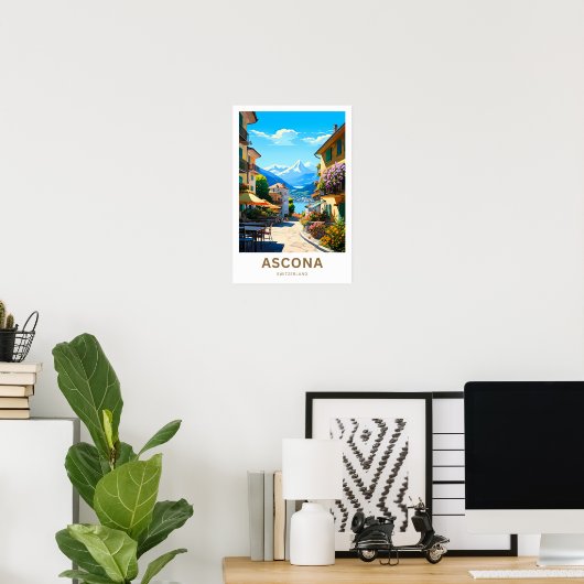 Ascona Zwitserland Reisprint Poster (Thuiskantoor)