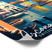 Ascona Zwitserland vintage reisillustratie Poster (Hoek)