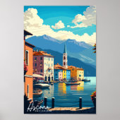 Ascona Zwitserland vintage reisillustratie Poster (Voorkant)