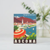 Ascona Zwitserland -  Zwitsers reisposter Briefkaart (Staand voorkant)