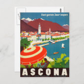 Ascona Zwitserland -  Zwitsers reisposter Briefkaart (Voorkant / Achterkant)