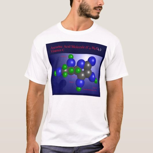 Ascorbinezuur Molecule (voorzijde) T-shirt (Voorkant)