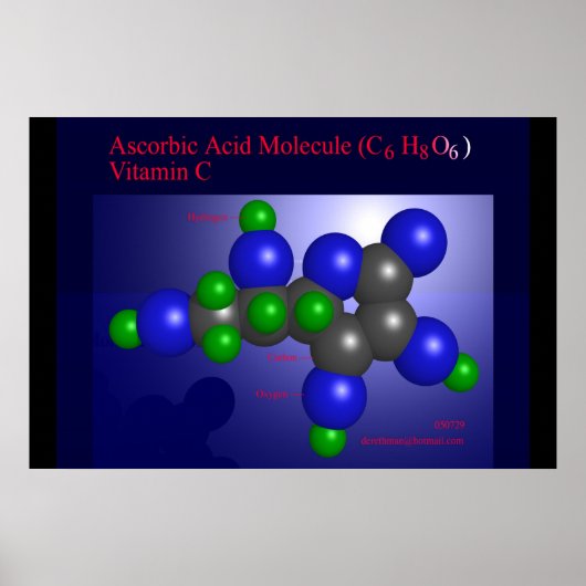 Ascorbinezuurmolecuul (afdruk) poster (Voorkant)