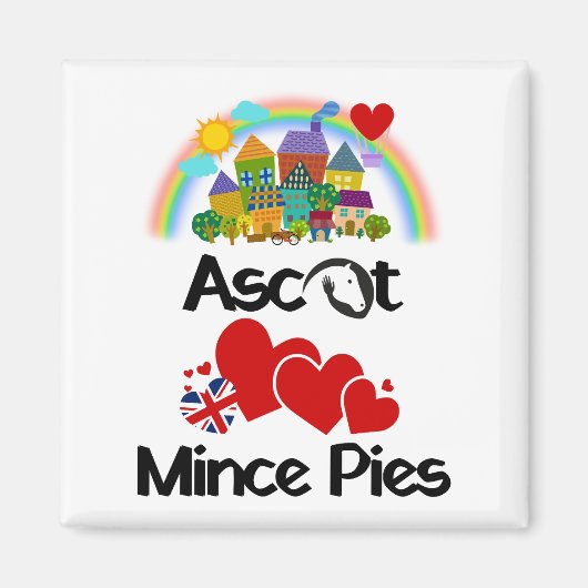 Ascot, Berkshire UK Loves Mince Pies Magneet (Voorkant)