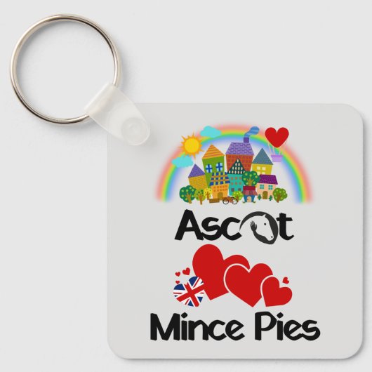 Ascot, Berkshire UK Loves Mince Pies Sleutelhanger (Voorkant)