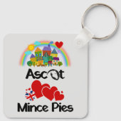Ascot, Berkshire UK Loves Mince Pies Sleutelhanger (Achterkant)