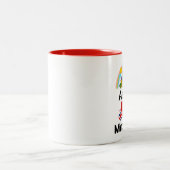 Ascot, Berkshire UK Loves Mince Pies Tweekleurige Koffiemok (Center)