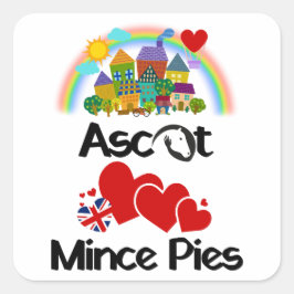 Ascot, Berkshire UK Loves Mince Pies Vierkante Sticker
