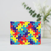 ASD Aspergers Autisme Awareness Puzzle Pattern Briefkaart (Staand voorkant)