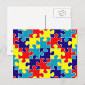 ASD Aspergers Autisme Awareness Puzzle Pattern Briefkaart (Voorkant / Achterkant)