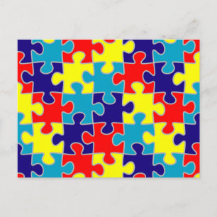 ASD Aspergers Autisme Bewustzijn Puzzel Patroon Briefkaart