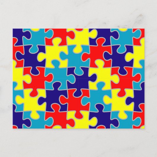 ASD Autisme Asperger Puzzelpatroon Briefkaart (Voorkant)