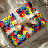 ASD Autisme Asperger Puzzelpatroon Cadeaupapier