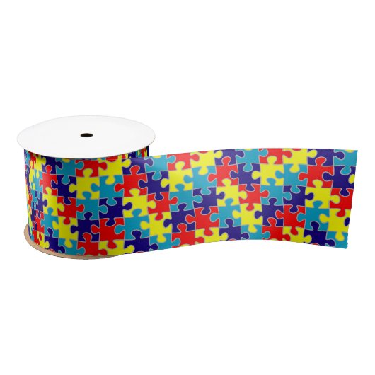 ASD Autisme Asperger Puzzelpatroon Satijnen Lint (Spoel)