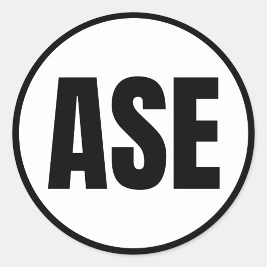 ASE - Klassieke Ronde Aspen-Sticker Sticker (Voorkant)