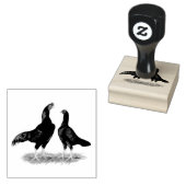Aseel Black Red Kickens Rubberstempel (Gestempeld)