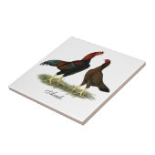 Aseel Black Red Kickens Tegeltje (Zijkant)