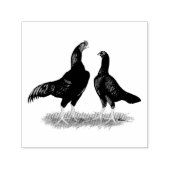 Aseel Black Red Kickens Zelfinktende Stempel (Design)