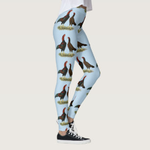 Aseel Black Red Kippen Leggings