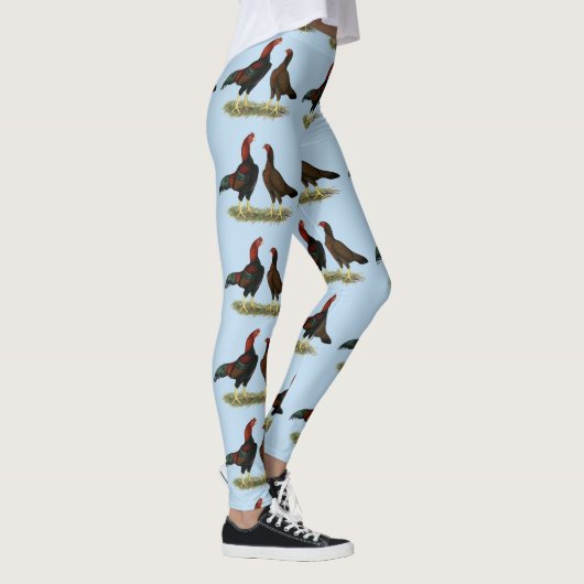 Aseel Black Red Kippen Leggings (Rechts)