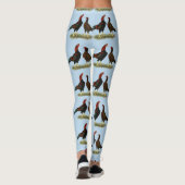 Aseel Black Red Kippen Leggings (Achterkant)