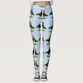 Aseel Black Red Kippen Leggings (Voorkant)