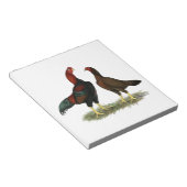 Aseel Black Red Kippen Notitieblok (Schuin)