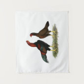 Aseel Black Red Kippen Wandkleed (Voorkant)