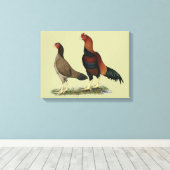 Aseel Tarwe Kippen Canvas Afdruk (Insitu (Houten vloer))