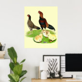 Aseel Wheaten Chicken Family Poster (Thuiskantoor)