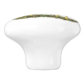 Aseel Zwarte Rode Kippen Keramische Knop (Zijkant)