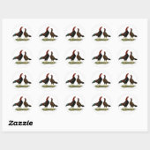Aseel Zwarte Rode Kippen Ronde Sticker (Vel)