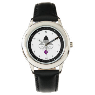 Aseksualiteit trots fleur-de-lis Horloge