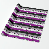 Aseksualiteit trots vlag met tekst wikkelpapier cadeaupapier (Uitgerold)