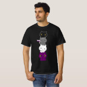 Aseksualiteit Vlag Dierenkat Ace Pride Demisexy T-shirt (Voorkant volledig)
