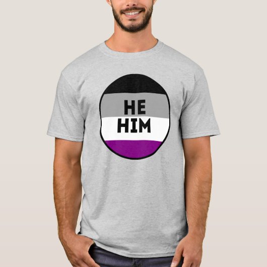 Aseksueel Hij/Hem Pride T-Shirt (Voorkant)