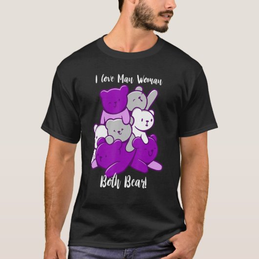 Aseksueel I Love Man Woman both Beer Asexuality Ac T-shirt (Voorkant)