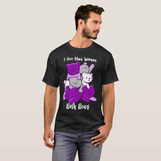 Aseksueel I Love Man Woman both Beer Asexuality Ac T-shirt (Voorkant volledig)