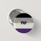Aseksueel "nee" - Pride pin Ronde Button 3,2 Cm (Voorkant /achterkant)