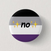 Aseksueel "nee" - Pride pin Ronde Button 3,2 Cm (Voorkant)
