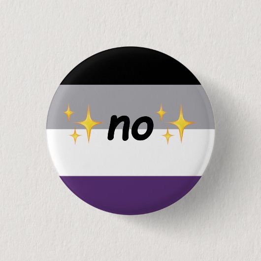 Aseksueel "nee" - Pride pin Ronde Button 3,2 Cm (Voorkant)