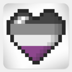Aseksueel Pixel Heart Vierkante Sticker
